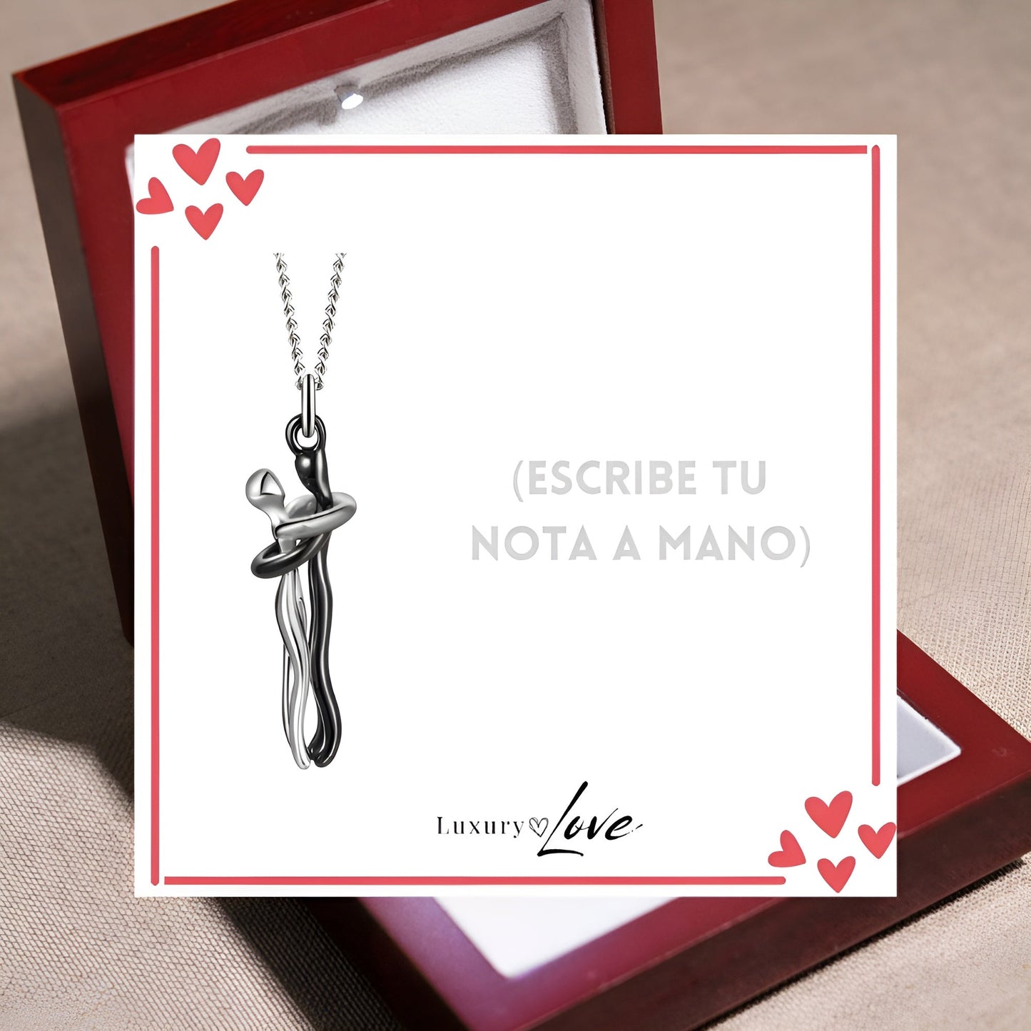Collar Abrazo-Eterno® para mi Madre (con Nota especial y Caja de madera con luz)