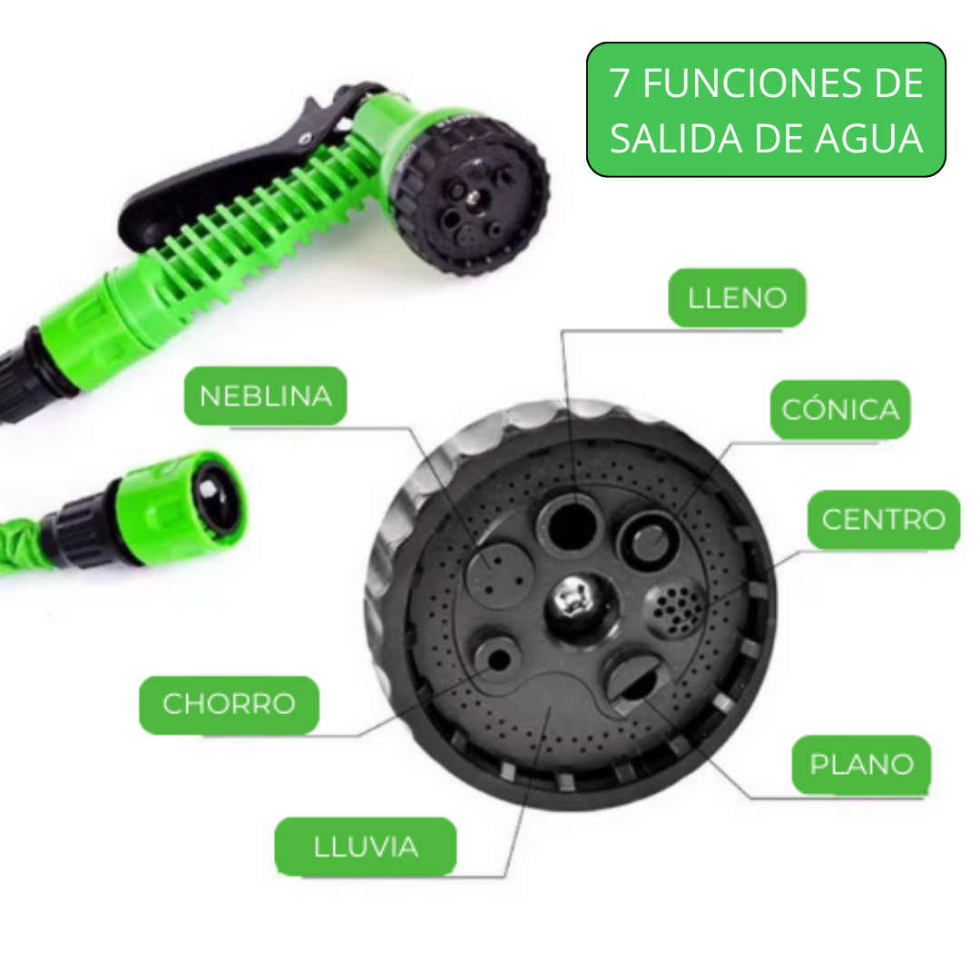 Manguera extensible con 7 tipos de chorro HydroFlex Pro