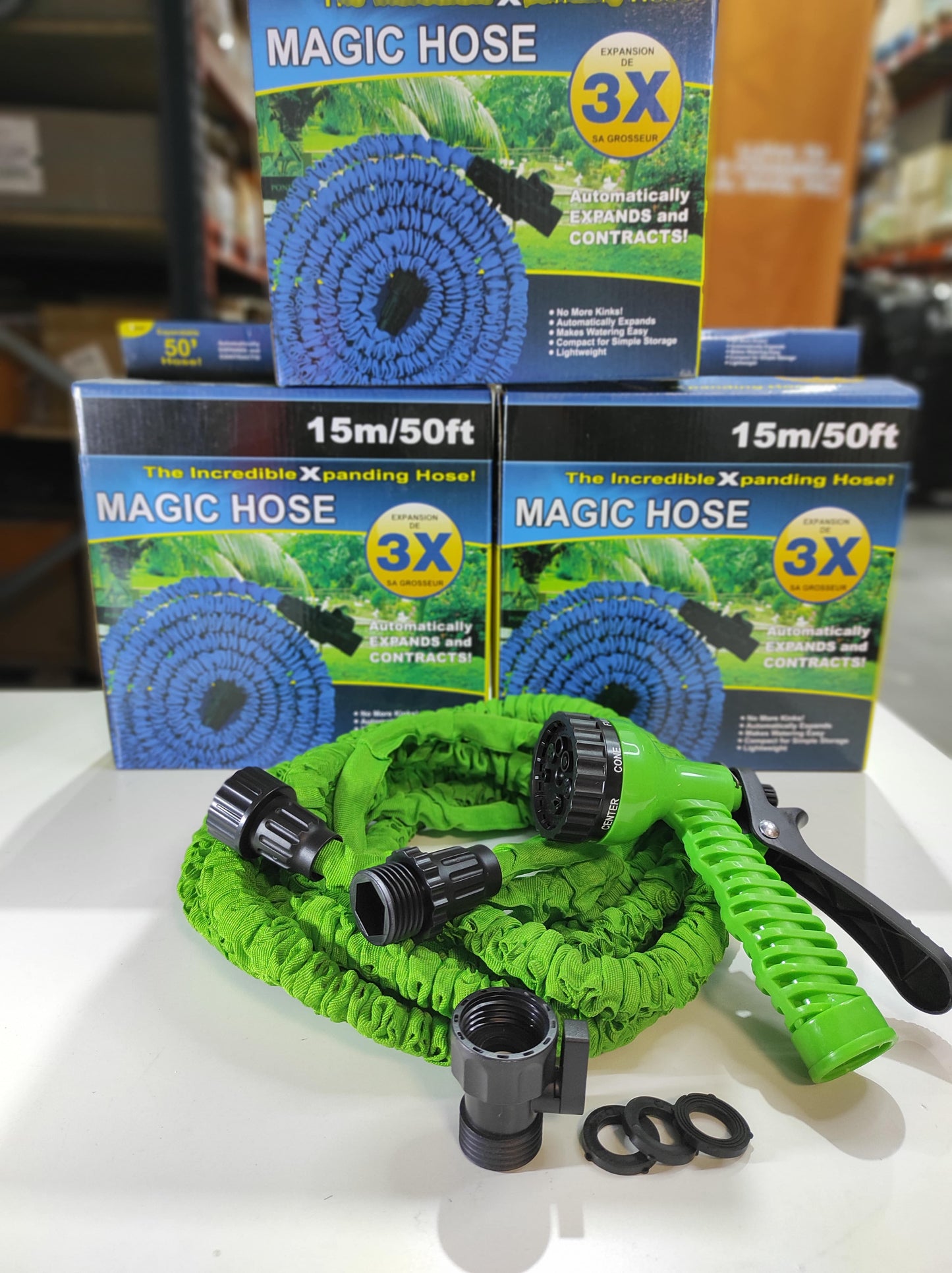Manguera extensible con 7 tipos de chorro HydroFlex Pro