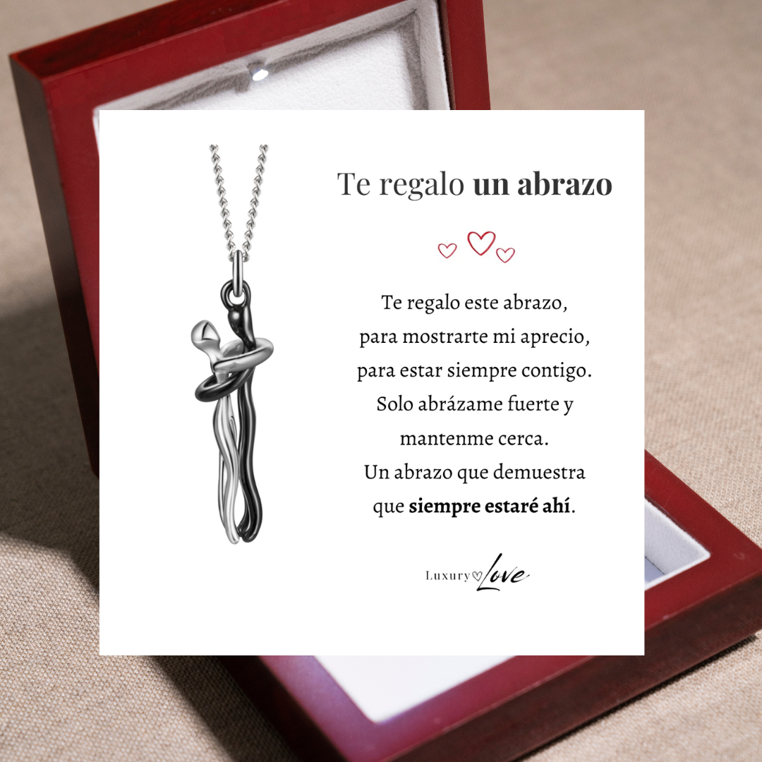 Collar Abrazo-Eterno® para mi Madre (con Nota especial y Caja de madera con luz)