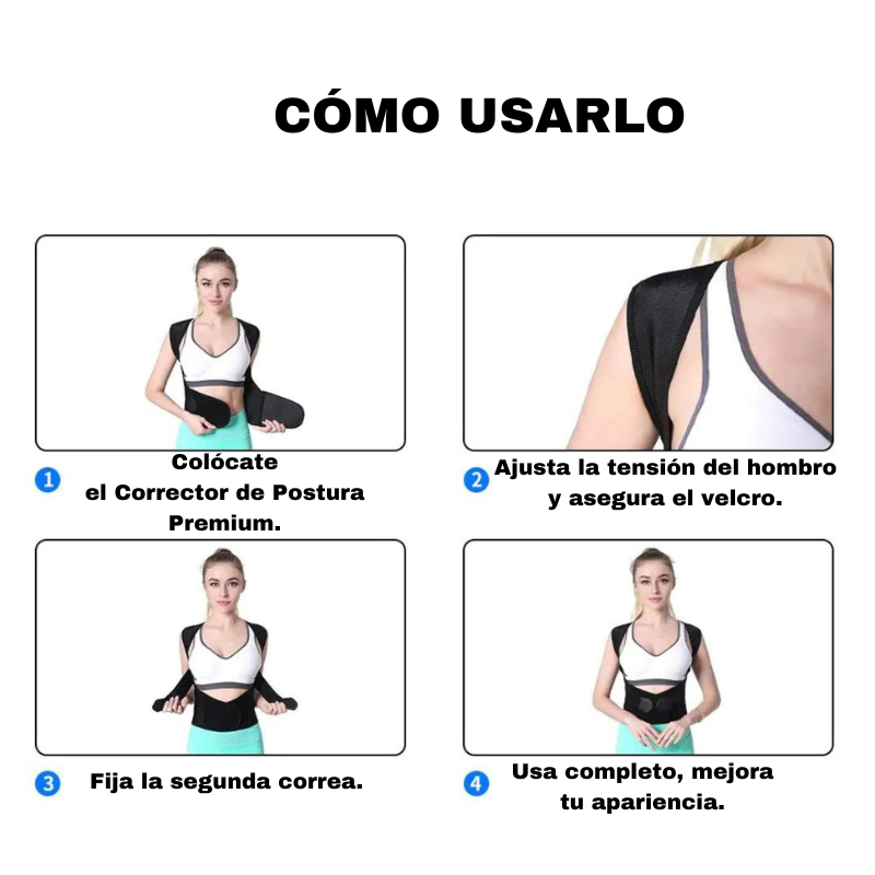 Corrector de Postura AlignePro + Ebook Cuidado de la Espalda ¡REGALO!