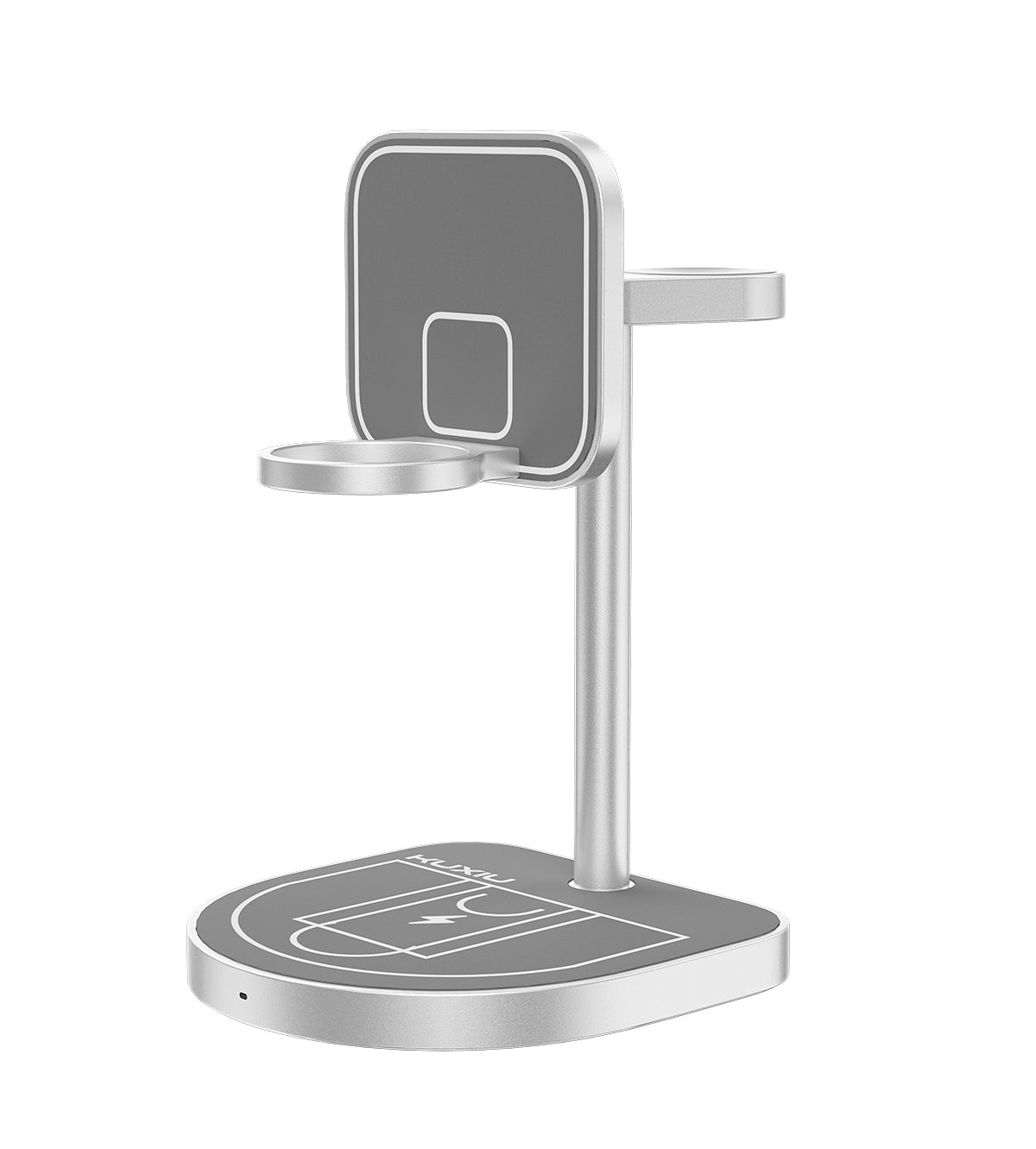 Soporte de carga inalámbrica magnético creativo 3 en 1 de 3-Point Power KUXIU - Gris