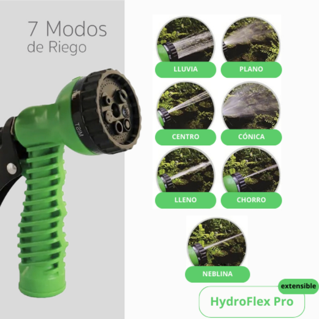 Manguera extensible con 7 tipos de chorro HydroFlex Pro