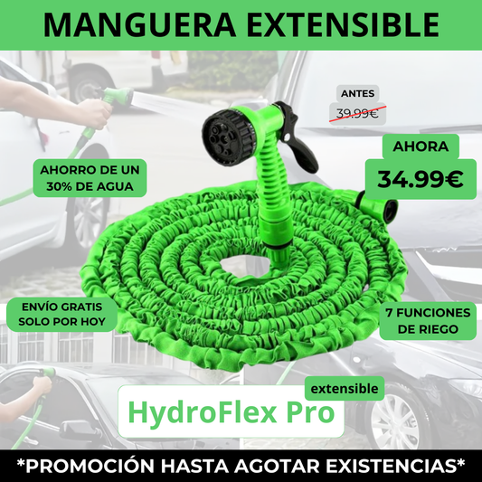 Manguera extensible con 7 tipos de chorro HydroFlex Pro