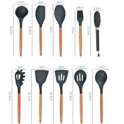 Set de 11 utensilios de cocina alta resistencia